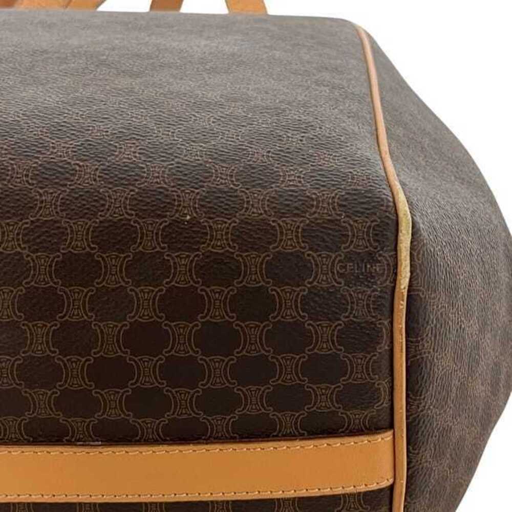 Celine Tote Bag Brown Beige Macadam Leather Shoulder Logo Business - Picture 6 of 9